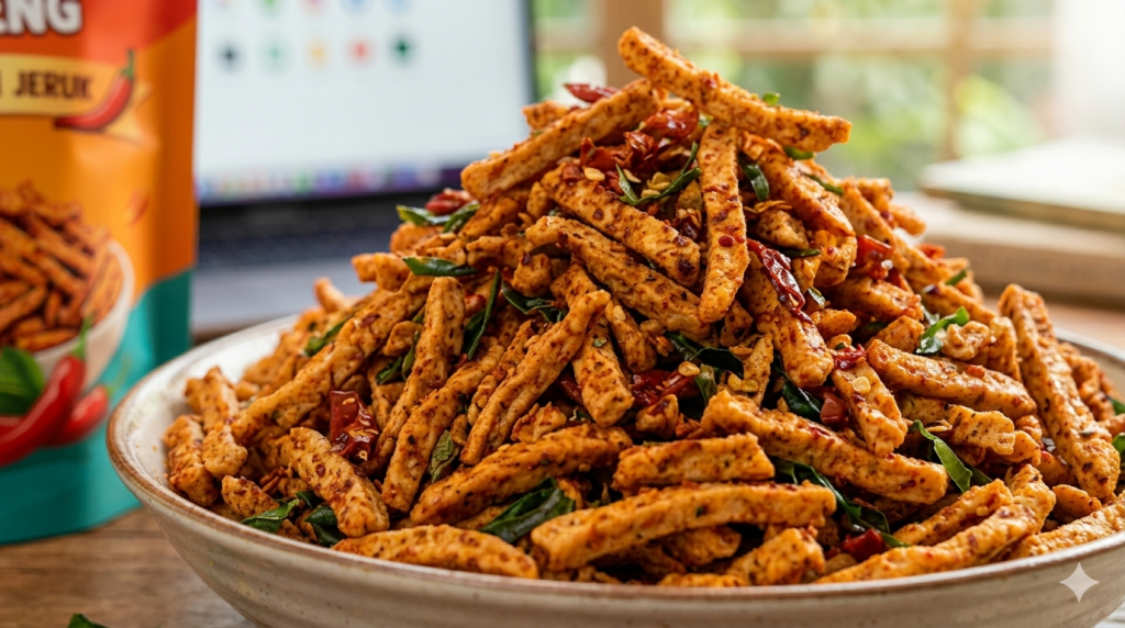 Camilan Basreng Pedas Daun Jeruk Snackive yang Renyah